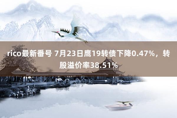 rico最新番号 7月23日鹰19转债下降0.47%，转股溢价率38.51%