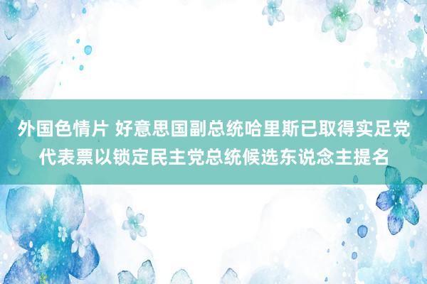 外国色情片 好意思国副总统哈里斯已取得实足党代表票以锁定民主党总统候选东说念主提名