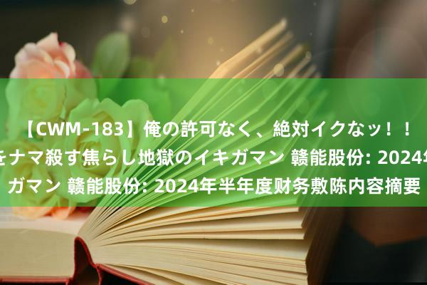 【CWM-183】俺の許可なく、絶対イクなッ！！！！！ 2 早漏オンナをナマ殺す焦らし地獄のイキガマン 赣能股份: 2024年半年度财务敷陈内容摘要