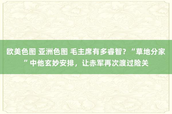 欧美色图 亚洲色图 毛主席有多睿智？“草地分家”中他玄妙安排，让赤军再次渡过险关