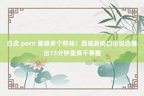 白虎 porn 兼顾多个群体！西城新街口街说念推出15分钟医保干事圈